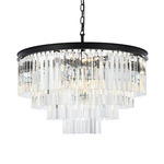 Sydney Tiered Chandelier - Matte Black / Clear