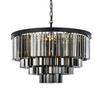 Sydney Tiered Chandelier - Matte Black / Silver