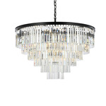 Sydney Tiered Chandelier - Matte Black / Clear