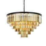 Sydney Tiered Chandelier - Matte Black / Golden Teak