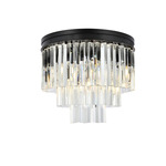 Sydney Tiered Ceiling Light - Matte Black / Clear