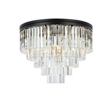 Sydney Tiered Ceiling Light - Matte Black / Clear