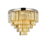 Sydney Tiered Ceiling Light - Polished Nickel / Golden Teak