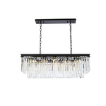 Sydney Linear Chandelier - Matte Black / Clear