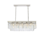 Sydney Linear Chandelier - Polished Nickel / Clear