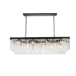Sydney Linear Chandelier - Matte Black / Clear