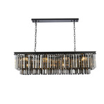 Sydney Linear Chandelier - Matte Black / Silver
