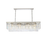 Sydney Linear Chandelier - Polished Nickel / Clear