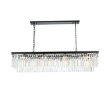 Sydney Linear Chandelier - Matte Black / Clear