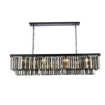 Sydney Linear Chandelier - Matte Black / Silver