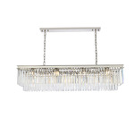 Sydney Linear Chandelier - Polished Nickel / Clear