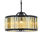 Chelsea Chandelier - Matte Black / Golden Teak