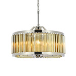 Chelsea Chandelier - Polished Nickel / Golden Teak