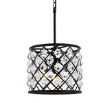 Madison Teardrop Pendant - Matte Black / Clear