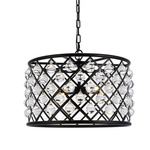 Madison Teardrop Chandelier - Matte Black / Clear