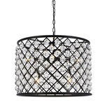 Madison Teardrop Chandelier - Matte Black / Clear