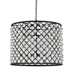 Madison Teardrop Chandelier - Matte Black / Clear