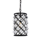 Madison Teardrop Pendant - Matte Black / Clear