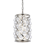 Madison Teardrop Pendant - Polished Nickel / Clear