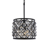 Madison Faceted Crystal Chandelier - Matte Black / Silver