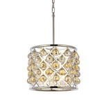 Madison Faceted Crystal Chandelier - Polished Nickel / Golden Teak