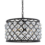 Madison Faceted Crystal Chandelier - Matte Black / Clear