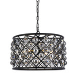 Madison Faceted Crystal Chandelier - Matte Black / Silver