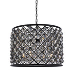 Madison Faceted Crystal Chandelier - Matte Black / Silver