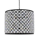 Madison Faceted Crystal Chandelier - Matte Black / Clear