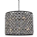 Madison Faceted Crystal Chandelier - Matte Black / Silver
