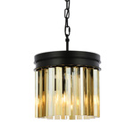 Sydney Chandelier - Matte Black / Golden Teak