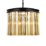 Sydney Chandelier - Matte Black / Golden Teak