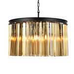 Sydney Chandelier - Matte Black / Golden Teak