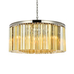 Sydney Chandelier - Polished Nickel / Golden Teak