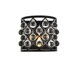 Madison Faceted Crystal Wall Sconce - Matte Black / Clear