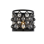 Madison Faceted Crystal Wall Sconce - Matte Black / Silver