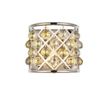 Madison Faceted Crystal Wall Sconce - Polished Nickel / Golden Teak