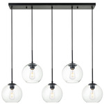 Baxter Linear Multi Light Pendant - Black / Clear