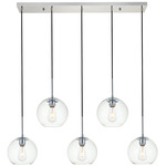 Baxter Linear Multi Light Pendant - Chrome / Clear
