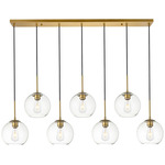 Baxter Linear Multi Light Pendant - Brass / Clear