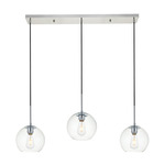 Baxter 3-Light Linear Multi Light Pendant - Chrome / Clear