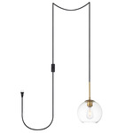 Baxter Plug-in Pendant - Brass / Clear