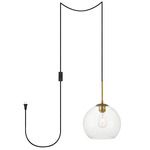 Baxter Plug-in Pendant - Brass / Clear