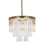 Sydney Gold Tiered Chandelier - Satin Gold / Clear