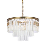 Sydney Gold Tiered Chandelier - Satin Gold / Clear