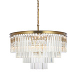Sydney Gold Tiered Chandelier - Satin Gold / Clear
