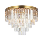Sydney Gold Tiered Ceiling Light - Satin Gold / Clear
