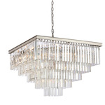 Sydney Square Tiered Chandelier - Polished Nickel / Clear
