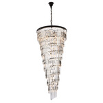 Sydney Spiral Chandelier - Matte Black / Clear