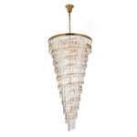 Sydney Spiral Chandelier - Satin Gold / Clear